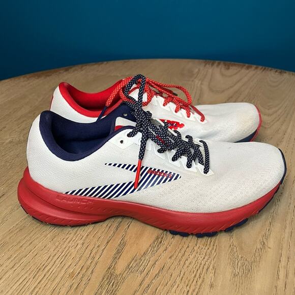 Brooks Running Women's Launch 7 Run USA Stars Stripes Navy Red Sneaker Size 7.5 - Picture 2 of 10